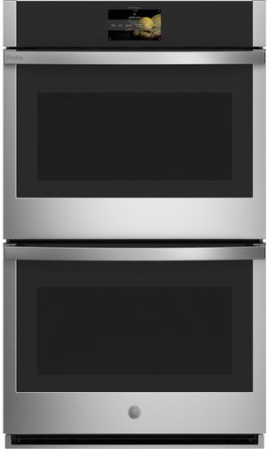 front view of the GE Profile™ 30" Stainless Steel Electric Built In Double Oven