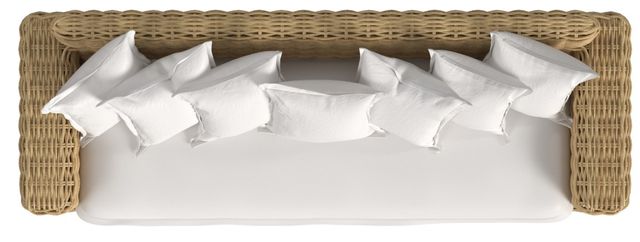 Sunset West Playa Natural Resin Wicker Outdoor Sofa with Soothe Pearl Cushion-4