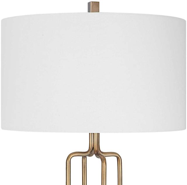 Uttermost® Link Antique Brushed Gold Floor Lamp-3