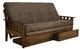 Kodiak Furniture Tucson Suede Gray/Rustic Walnut Full Storage Futon with Mattress-0
