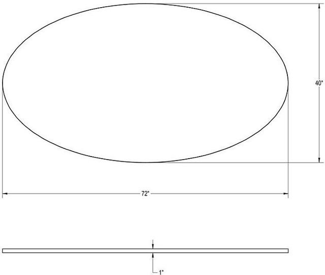 Amisco Customizable Lidya 72" Oval Dining Table with 1" Thermo Fused Laminate Top-1