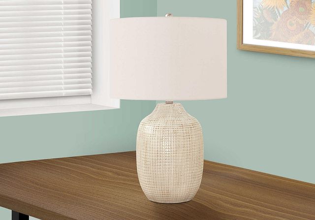 Monarch Specialties Inc. 26"H Cream Ceramic Table Lamp-4