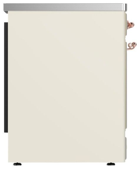 Ilve® Majestic III 30" Antique White Pro Style Induction Range with Solid Door and Copper Trim-3