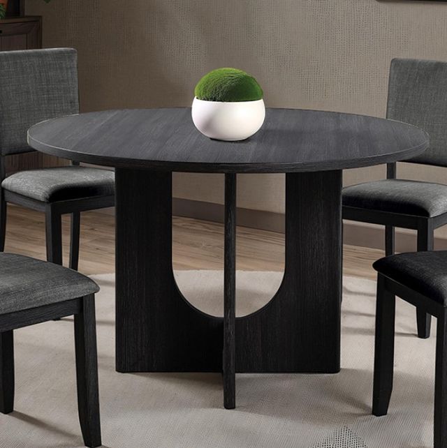 Furniture of America® Oberto Dark Gray Round Dining Table-0