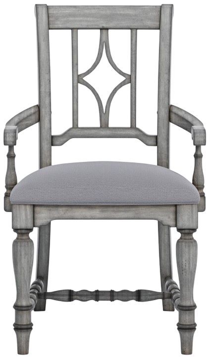 Flexsteel® Plymouth 2-Piece Weathered Graywash Upholstered Dining Arm Chair Set-3