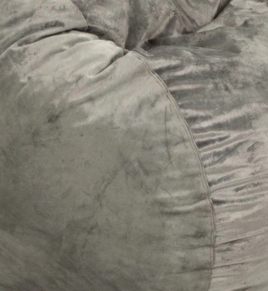 CordaRoy's® Original Gray Plush Fur Full Bean Bag Chair-3