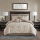 Olliix by Madison Park Tan California King Odette 8 Piece Jacquard Comforter Set-0