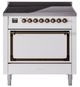 Ilve® Nostalgie II Noblesse 36'' White Pro Style Induction Range with Burnished Trim-0