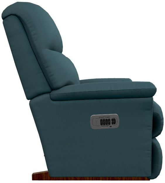 La-Z-Boy® Reed Arctic Blue Leather Power Rocking Recliner with Headrest and Lumbar-3