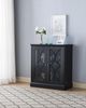 Brassex Inc. Black Storage Cabinet with Glass Doors-1