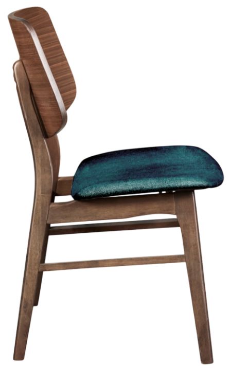 New Classic® Home Furnishings Oscar Teal/Walnut Dining Side Chair-3