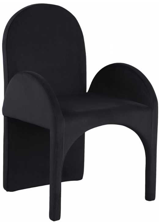 Meridian Furniture Summer Black Velvet Dining Arm Chair-0
