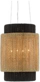 Currey & Company Viewforth Natural/Satin Black Chandelier-2