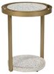 Bassett Mirror Torres Terrazo Accent Table with Antique Bronze Base-0