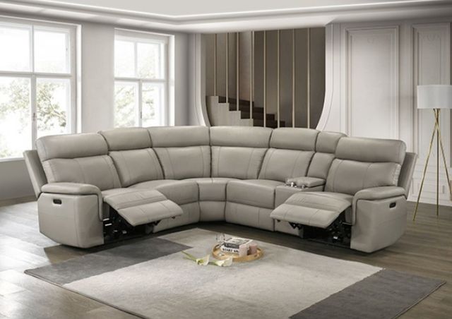 Furniture of America® Oliverus Taupe Power Sectional-1