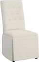 Fairfield® Customizable Entree Dining Straight Tall Back Skirted Side Chair with Tobacco Legs and Buttons-0