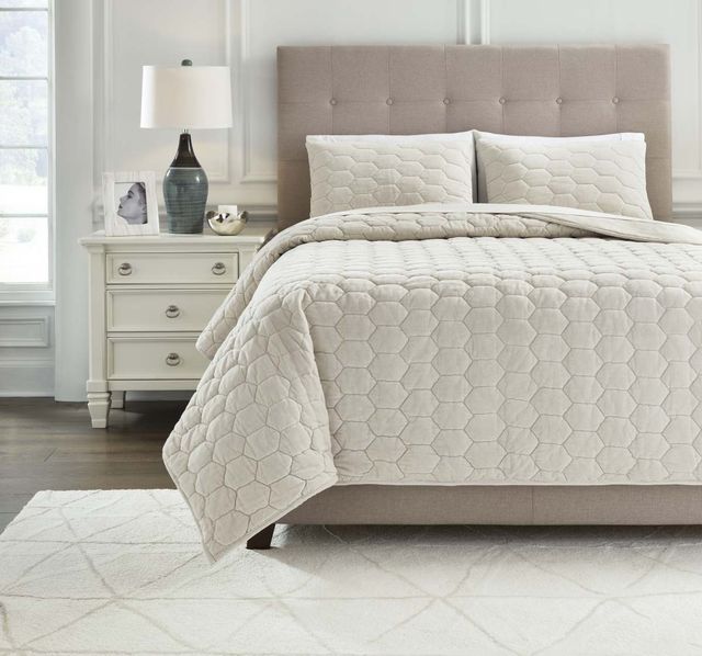 Signature Design by Ashley® Hesper Bone King Coverlet Set-3