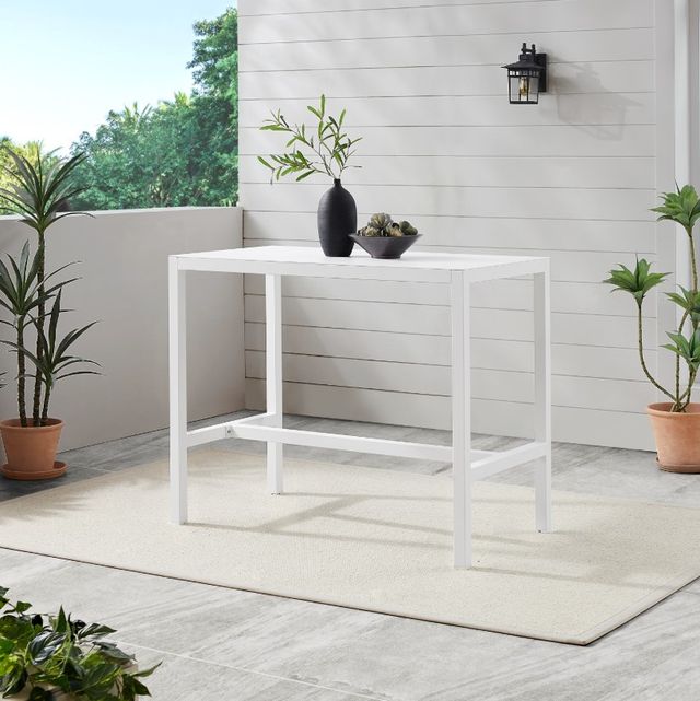 Linon Alora White Aluminum Dining Table-1