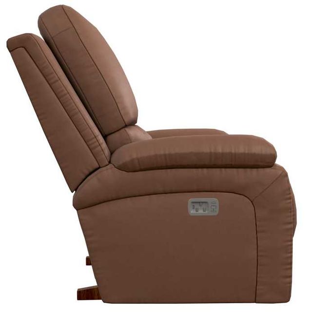 La-Z-Boy® Greyson Caramel Leather Power Rocking Recliner with Headrest-2