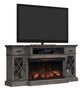 Twin Star Home Hamilton Grey 70'' Media Mantel with Panoglow Electric Fireplace-2