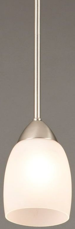 YHD Mirror Lake Brush Nickel/White 1-Light Incandescent Pendant-4