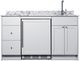 Summit® TurnKey Caldera Kitchen 63" White Kitchenette with 5 Cu. Ft. Built-In Under the Counter Refrigerator, Induction Cooktop, and Stainless Steel Sink with Faucet-0