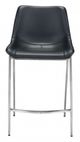 Zuo® Ace Black and Silver Set of 2 Counter Chairs-2