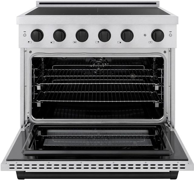 ZLINE Autograph Edition Paramount 36" Stainless Steel Pro Style Induction Range with Matte Black Accents-1