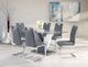Mazin Furniture Baxter Gray/White Glass Top Dining Table-4