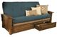 Kodiak Furniture Washington Suede Navy/Rustic Walnut Full Storage Futon with Mattress-0