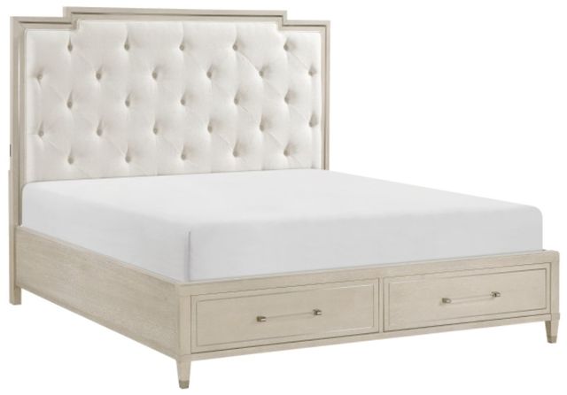 Homelegance® Genoa Ivory/Light Oak California King Storage Platform Bed-0