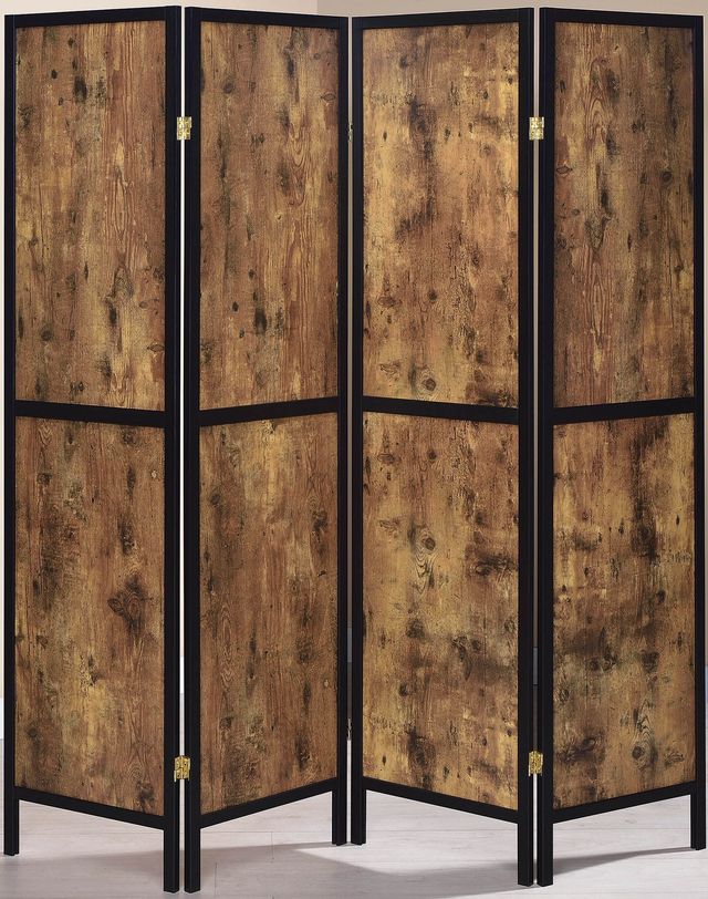Coaster® Deepika Industrial Antique Nutmeg Four-Panel Screen-0