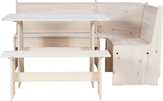 Linon Willow 3-Piece Antique White Corner Nook Set-1