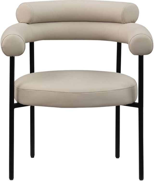 Meridian Furniture Blake Taupe/Matte Black Upholstered Dining Arm Chair-1