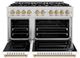ZLINE Classic Series Autograph Edition 48" Stainless Steel Pro Style Gas Range with White Matte Door and Champagne Bronze Accents-2