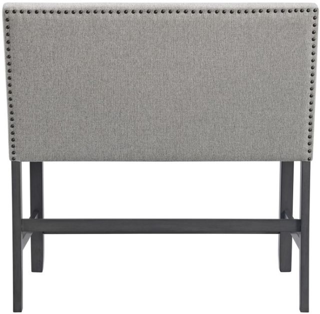 Elements International Seneca Gray Upholstered Counter Dining Bench-2