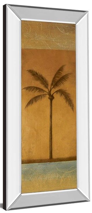 Classy Art Golden Palm l by Jordan Grey Mirror Framed Wall Art-1