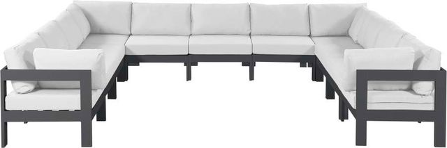 Meridian Furniture Nizuc 11-Piece White Outdoor Patio Modular Sectional Set-0