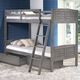 Donco Kids Louver Twin/Twin Bunk Bed With Drawers-3