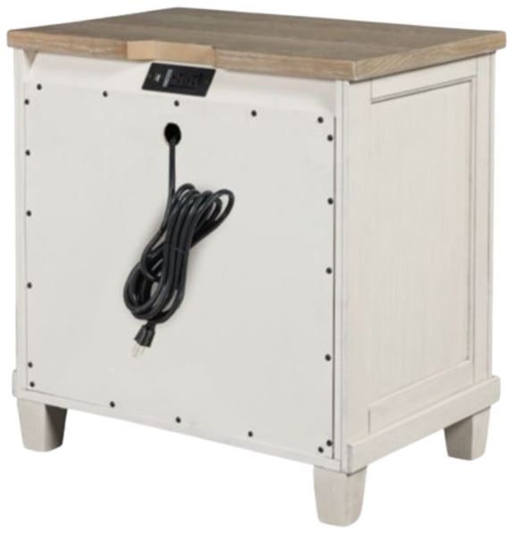 Benchcraft® Shaybrock Antique White/Brown Nightstand-3