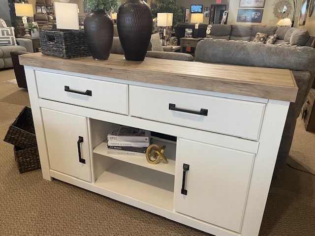 Signature Design by Ashley® Savonport Brown/White LG TV Stand with Fireplace Option-1