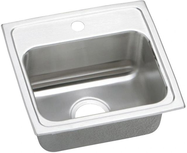 Elkay Lustertone® Classic Lustrous Satin Stainless Steel 1-Hole Single Bowl Drop-In ADA Kitchen Sink with Quick-Clip-0