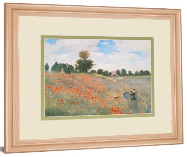 Classy Art Wild Poppies, Near Argenteuil by Claude Monet Wall Art-1