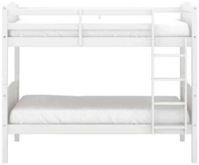 HH2 Home Alexis White Youth Twin/Twin Bunk Bed with Ladder-1