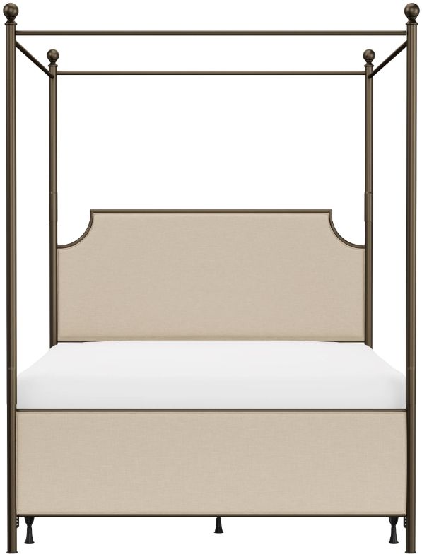 HH2 Home McArthur Beige/Bronze Queen Canopy Bed without Frame-1