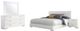 Coaster® Felicity 4-Piece Glossy White California King Panel Bedroom Set with LED Lighting-0