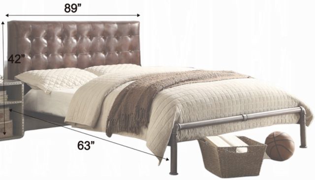 ACME Furniture Brancaster Brown Queen Upholstered Panel Bed-2