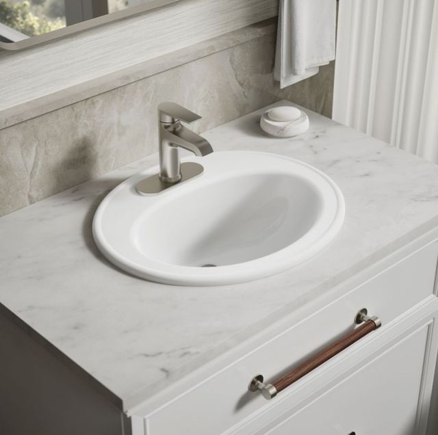 Kohler Pennington® White 20.25" Oval Drop-In Bathroom Sink-2