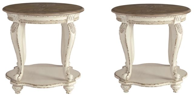Signature Design by Ashley® Realyn 2-Piece Brown/White End Table Set-0