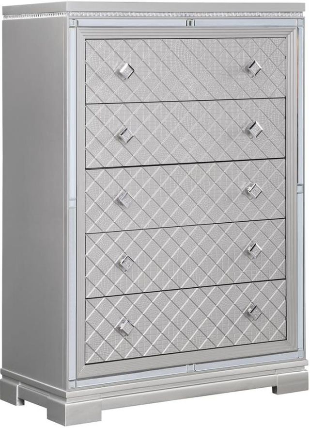 Coaster® Eleanor 5-Piece Metallic Mercury Upholstered Bedroom Set-3